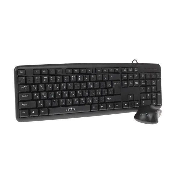 Комплект проводной клавиатура+мышь Oklick 600M черный