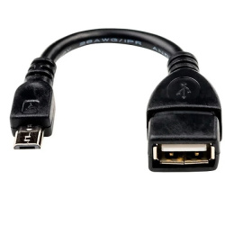 Кабель-переходник OTG microUSB - USB 0.8м, Atcom AT6028 черный