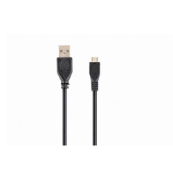 Кабель USB - microUSB 0.3м, Cablexpert CCP-mUSB2-AMBM-0.3M черный