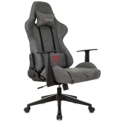 Кресло игровое Zombie Neo серый 3C1 (ткань, 120кг, крестовина пластик, колесики пластик, подголовник, поддержка поясницы)