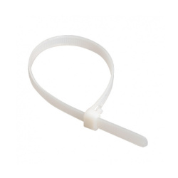 Стяжка нейлоновая (хомут) 150x2.5мм, 100шт, белая, IEK UHH31-D025-150-100