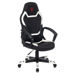 Кресло игровое Zombie 10 черный/белый (ткань/эко.кожа, 120кг, крестовина пластик, колесики пластик)