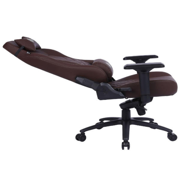 Кресло игровое Cactus CS-CHR-0112BR коричневый (экокожа,120кг, крестовина металл, подголовник, поддержка поясницы)