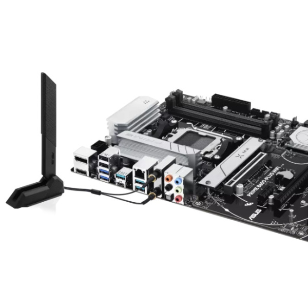 Материнская плата Asus PRIME B650-PLUS WIFI (AM5, AMD B650, ATX, 4xDDR5 5200 МГц, 4xSATA, 2xM.2, 2хPCI-E x16, 2хPCI-E x1, HDM/DP, Wi-Fi, Bluetooth)