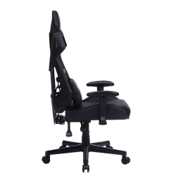 Кресло игровое Cactus CS-CHR-090BL черный (экокожа/сетка,120кг, крестовина нейлон, колесики нейлон, подголовник, поддержка поясницы) 