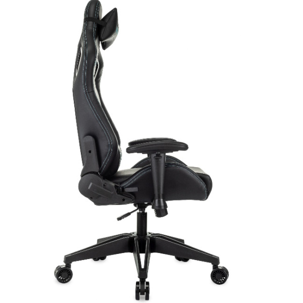 Кресло игровое Knight Outrid Smile черный (экокожа,150кг, крестовина пластик, колесики полиуретан, подголовник, поддержка поясницы)