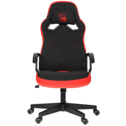 Кресло игровое A4Tech Bloody GC-150 черный (ткань/экокожа, 120кг, крестовина пластик, колесики пластик, подголовник)