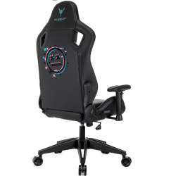 Кресло игровое Knight Outrid Smile черный (экокожа,150кг, крестовина пластик, колесики полиуретан, подголовник, поддержка поясницы)