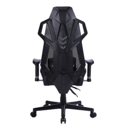 Кресло игровое Cactus CS-CHR-090BL черный (экокожа/сетка,120кг, крестовина нейлон, колесики нейлон, подголовник, поддержка поясницы) 