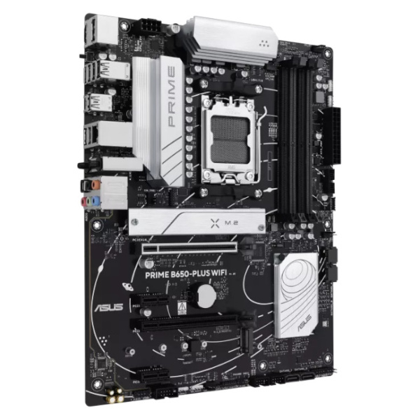 Материнская плата Asus PRIME B650-PLUS WIFI (AM5, AMD B650, ATX, 4xDDR5 5200 МГц, 4xSATA, 2xM.2, 2хPCI-E x16, 2хPCI-E x1, HDM/DP, Wi-Fi, Bluetooth)