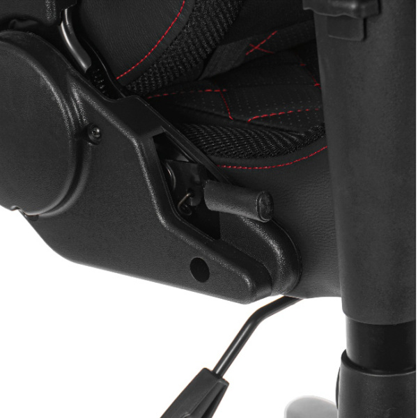 Кресло игровое Cactus CS-CHR-0099BLR с RGB-подсветкой черный/красный  (экокожа, 120кг, крестовина сталь, колесики нейлон, подголовник, поддержка поясницы, подсветка)