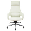 Кресло руководителя Бюрократ _DAO-2 белый (нат.кожа/экокожа, 150 кг, крестовина аллюминий, колесики полиуретан, подголовник)