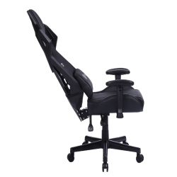 Кресло игровое Cactus CS-CHR-090BL черный (экокожа/сетка,120кг, крестовина нейлон, колесики нейлон, подголовник, поддержка поясницы) 