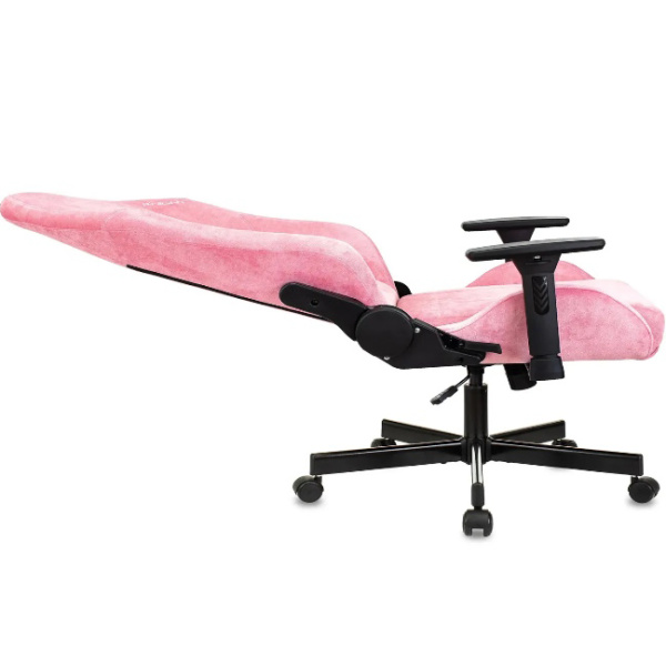 Кресло игровое Knight N1 Fabric розовый Velvet 36 (ткань, 150кг, крестовина металл, колесики полиуретан, подголовник, поддержка поясницы)