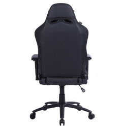  Кресло игровое Cactus CS-CHR-130 черный  (экокожа,120кг, крестовина металл, подголовник, поддержка поясницы)