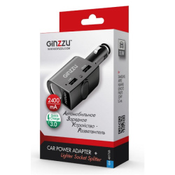 Автомобильное зарядное устройство Ginzzu GA-4817UB черное