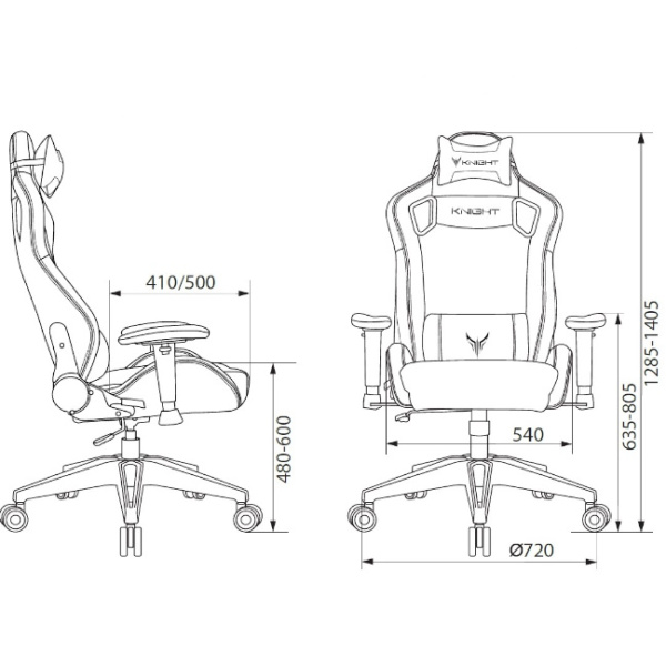 Кресло игровое Knight Outrid Smile черный (экокожа,150кг, крестовина пластик, колесики полиуретан, подголовник, поддержка поясницы)