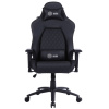  Кресло игровое Cactus CS-CHR-130 черный  (экокожа,120кг, крестовина металл, подголовник, поддержка поясницы)